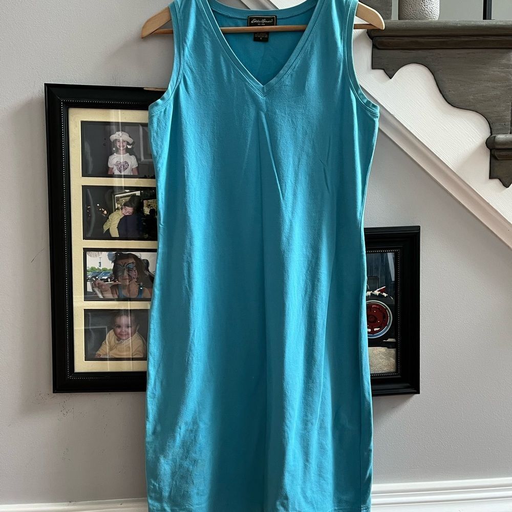 Eddie Bauer Robin’s Egg Sleeveless Sheath Dress sz S